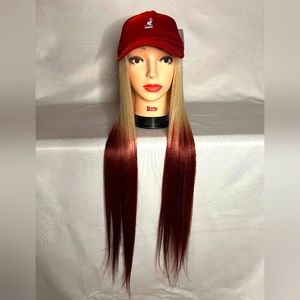 Wine Kangol hat wig